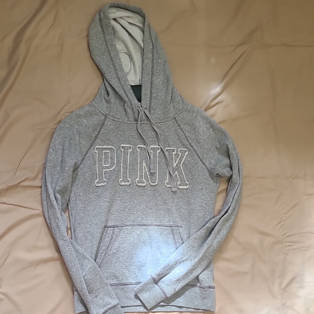 Y2K 2000s PINK Victoria's Secret Gray University Style Hoodie